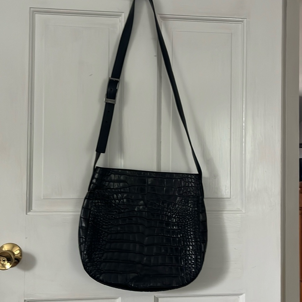 Vince crossbody that was used as a messenger bag.. Black crocodile Leather…